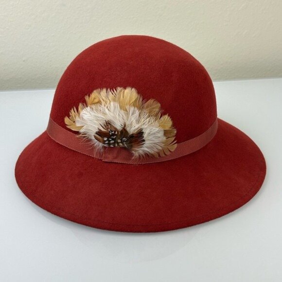 Lancaster 100% Wool Hat Feather Ribbon Detail USA Made Vintage main image 15